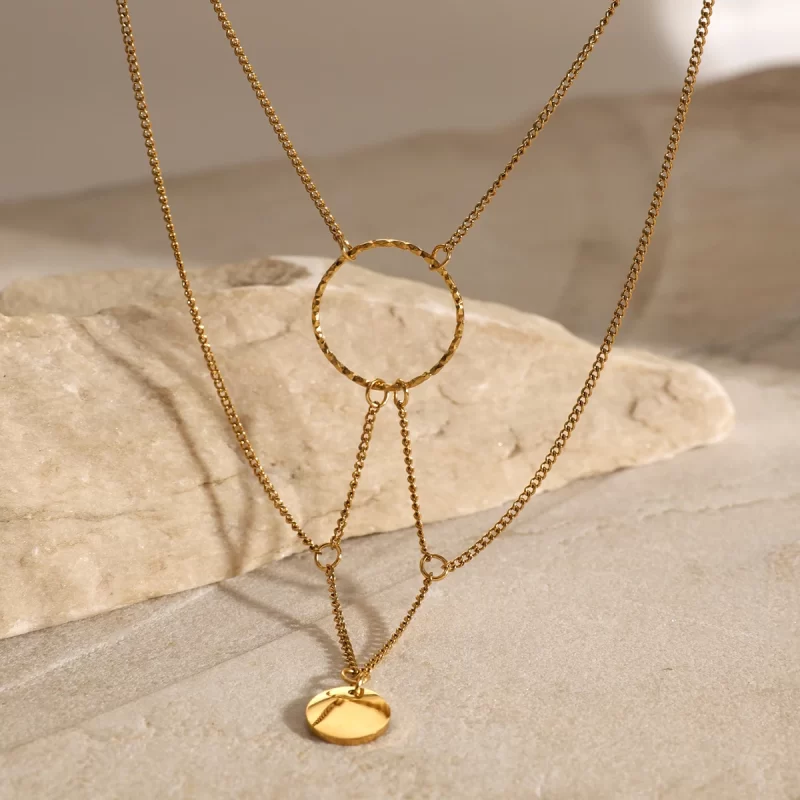 Youthway Elegant Irregular Geometric Loop Necklace Women Temperament Gala Luxurious Jewelry Tarnish Free Stainless Steel 2024 - Image 2