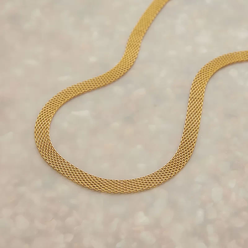 J&D 18k Gold Plated Stainless Steel Jewelry for Women Minimalism Choker Link Chain Necklace - Image 2