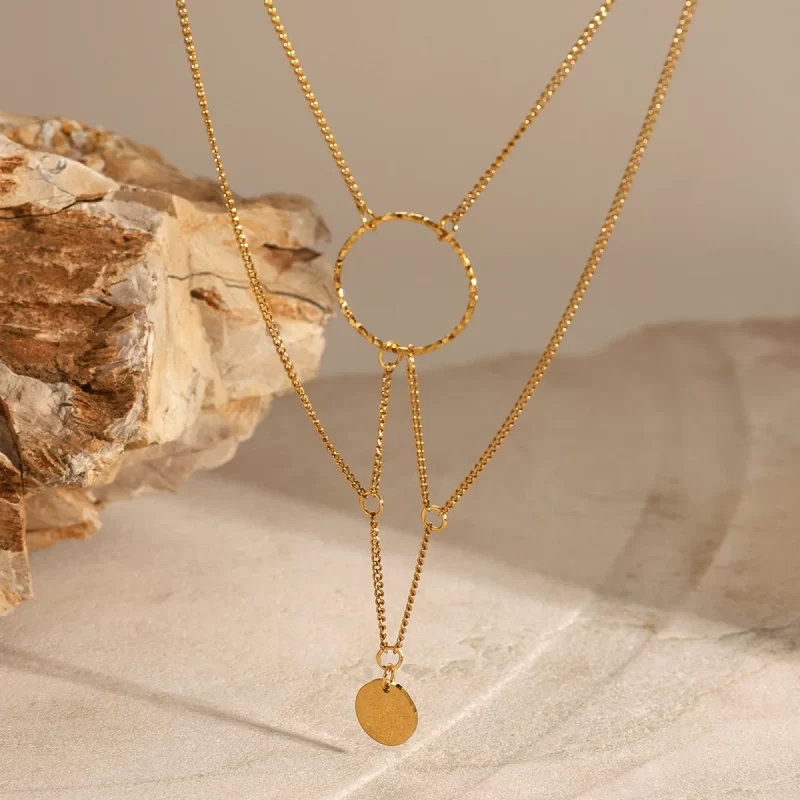 Youthway Elegant Irregular Geometric Loop Necklace Women Temperament Gala Luxurious Jewelry Tarnish Free Stainless Steel 2024 - Image 4