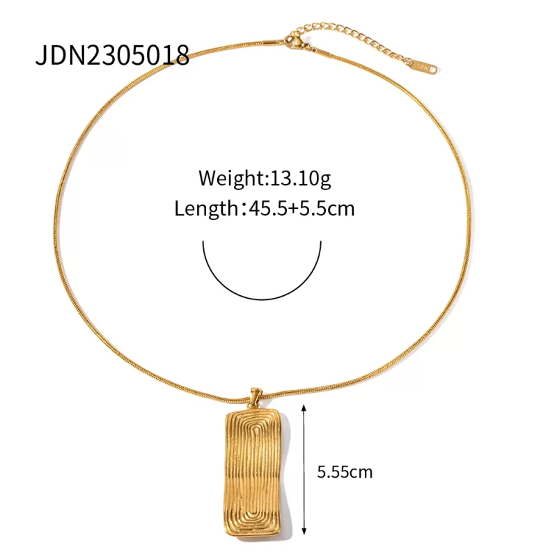 Youthway Street Style Summer Threaded Rectangle Pendant Necklace Earrings Set for Women Exquisite Trend Jewelry Sets - Image 6