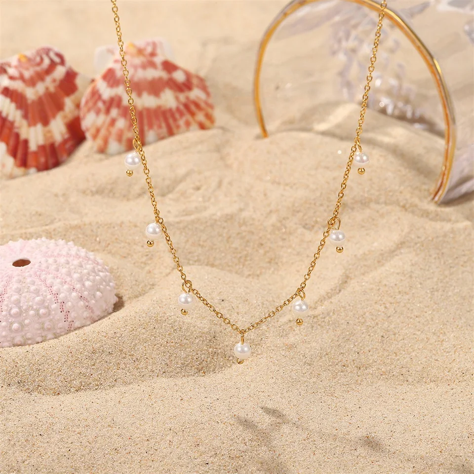 New Pearl Necklace small Pearl fringe pendant For Fashion Woman Jewelry party birthday anniversary Jewelry Girl Gift 2022