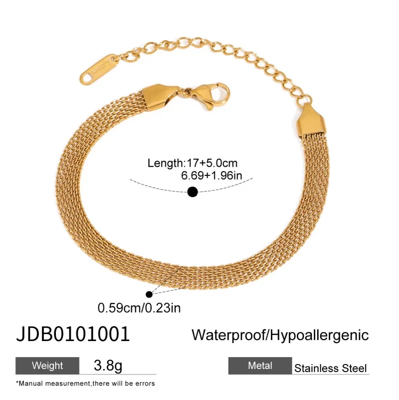 J&D Modern Trendy Minimalist 18K Stainless Steel Women's Chain Bracelet Fashion Link Jewelry - Image 5