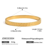 Women's Floral 18K Gold Stainless Steel Flower Clasp Adjustable Bracelet
