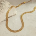 J&D 18k Gold Plated Stainless Steel Jewelry for Women Minimalism Choker Link Chain Necklace