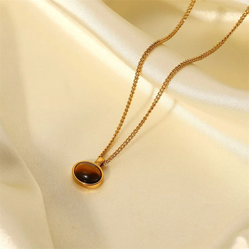 Youthway Stainless Steel Necklace Cubic Zirconia Pendant 18 K Plated Trendy Jewelry Boucle D'Oreille Femme Necklace Gala