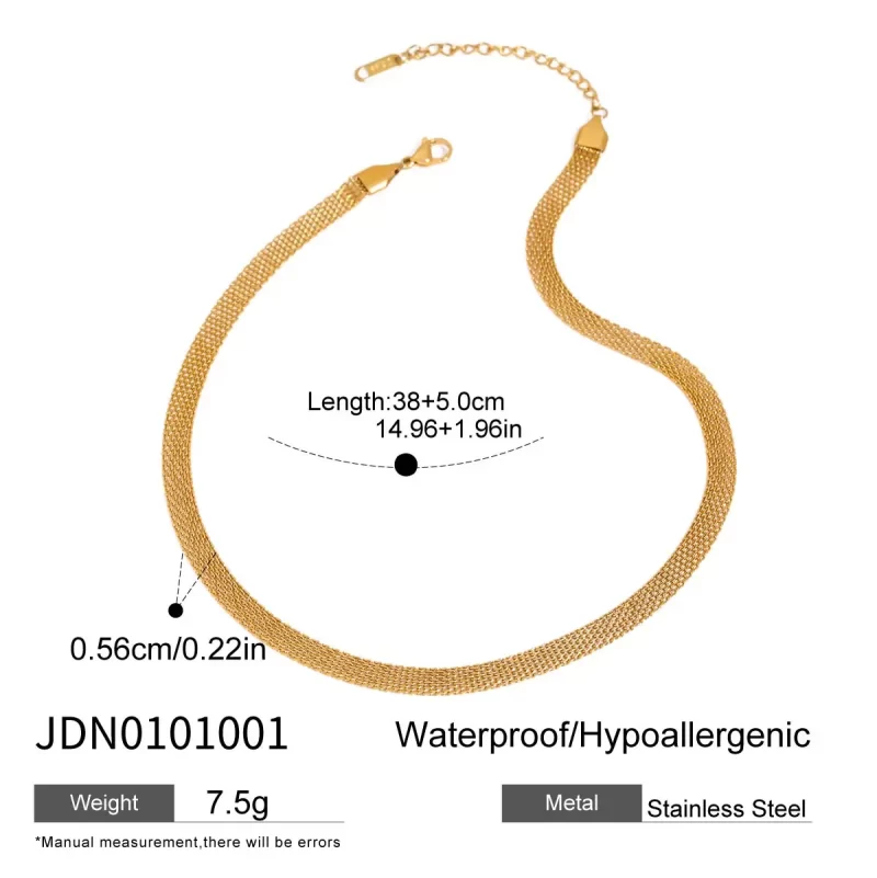 J&D 18k Gold Plated Stainless Steel Jewelry for Women Minimalism Choker Link Chain Necklace - Image 6