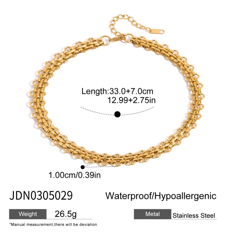 18K Gold Watch Chain Necklace Classic Stainless Steel - Image 4
