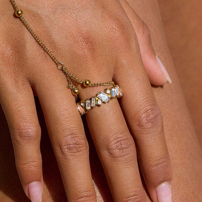 Unique Shape White Zircon Ring - Image 2