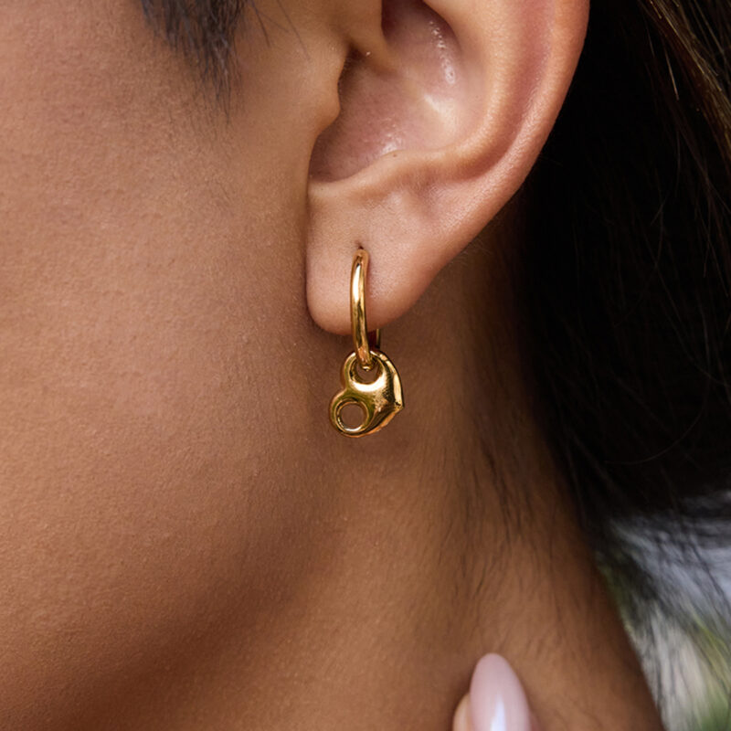 Heart Toggle Drop Earrings - Image 2