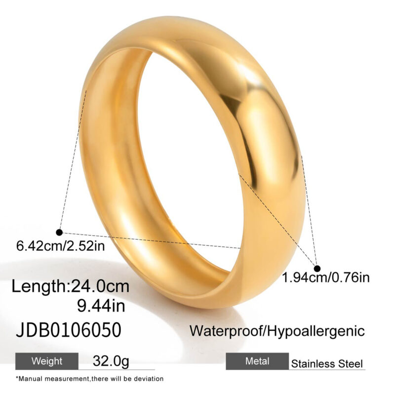 Bold Smooth Round Bangle Minimalist Jewelry - Image 5