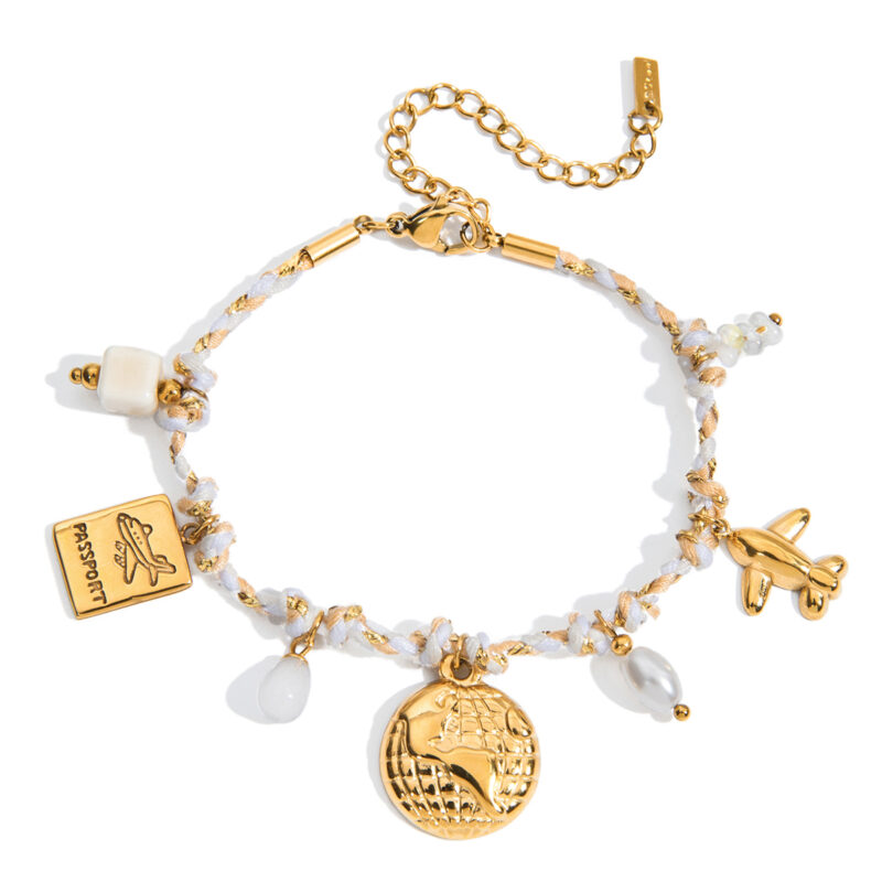 Travel Memory Pink Rope Bracelet