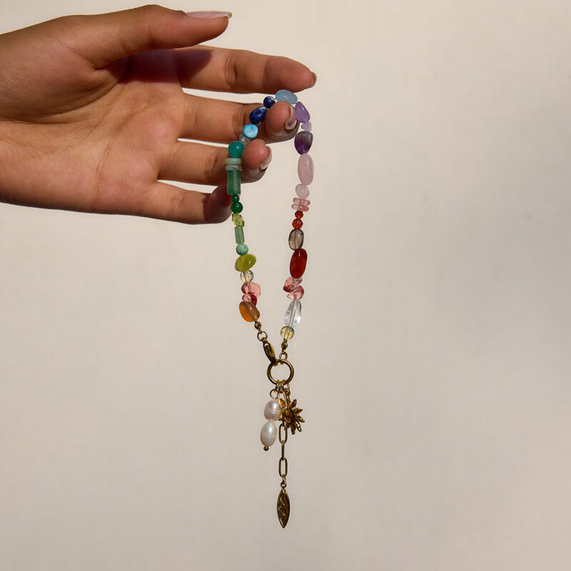 Vintage Gold Natural Stone Turquoise Pearl Bracelet - Image 5