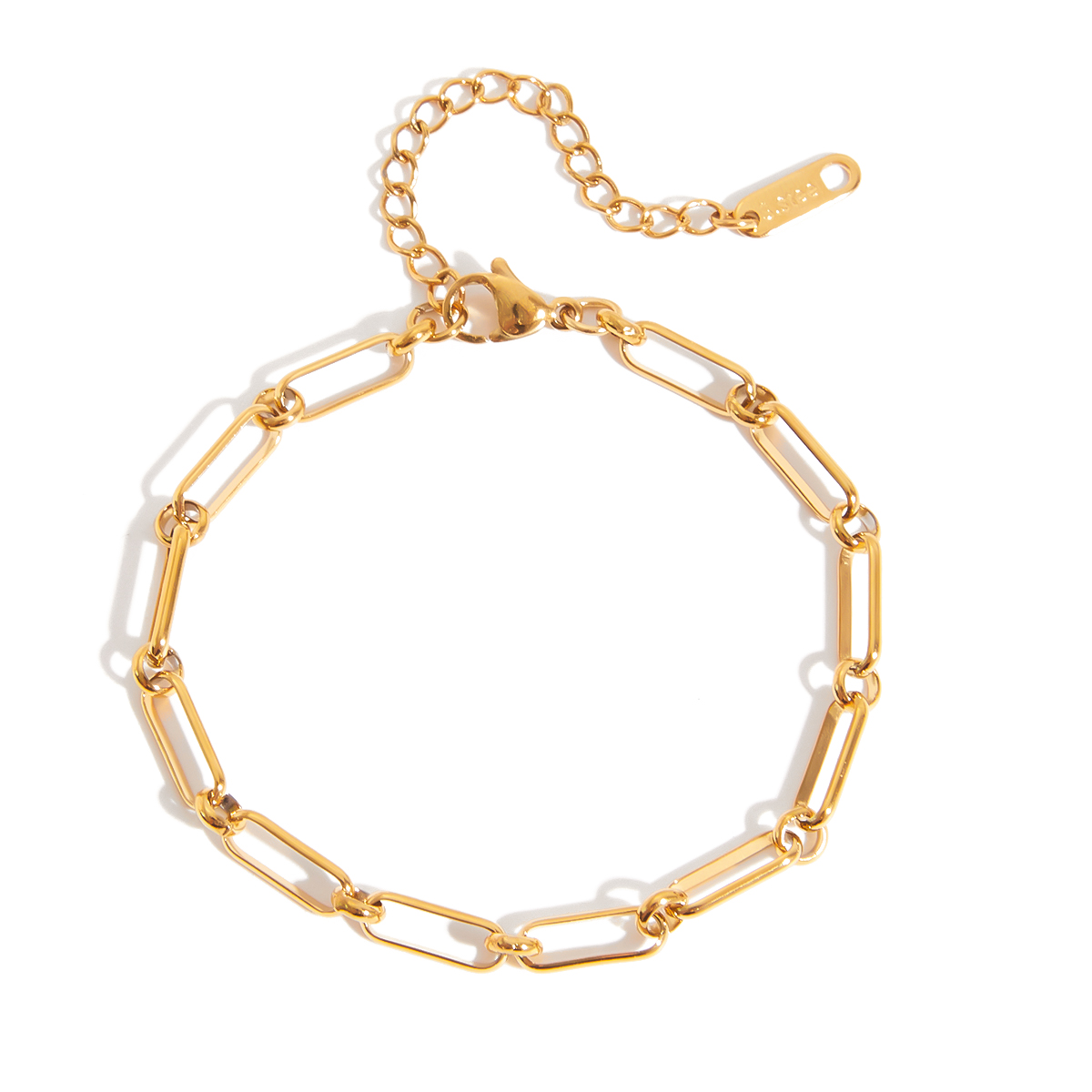 Classic Gold Paperclip Small Loop Bracelet