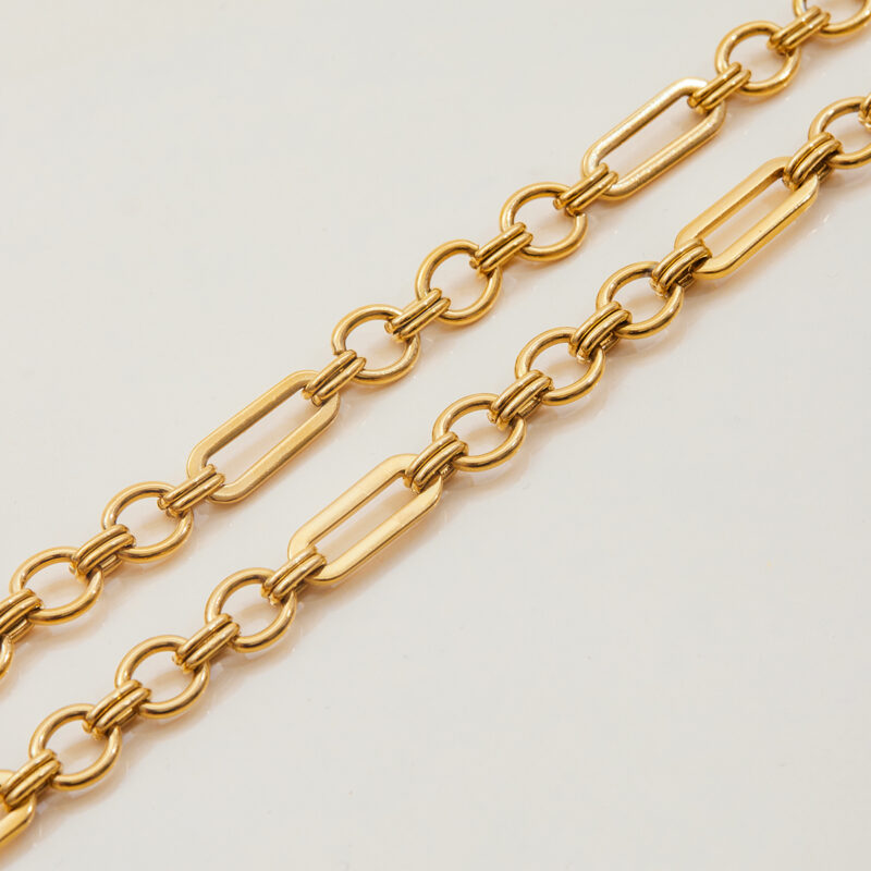 Classic Gold Handmade 3 to 1 Link Chain Bracelet - Image 4