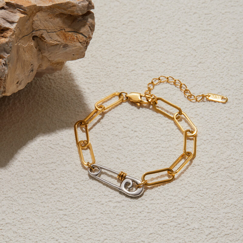 Gold Silver Pin Chain Bracelet Accessory - Image 5