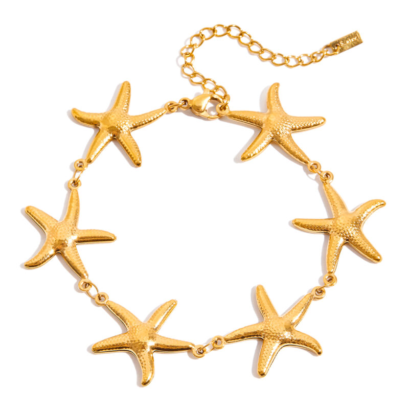 Classic Gold Starfish Stainless Steel Bracelet