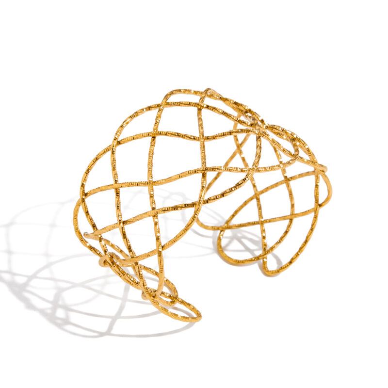 Irregular Hammered Open Line Bracelet