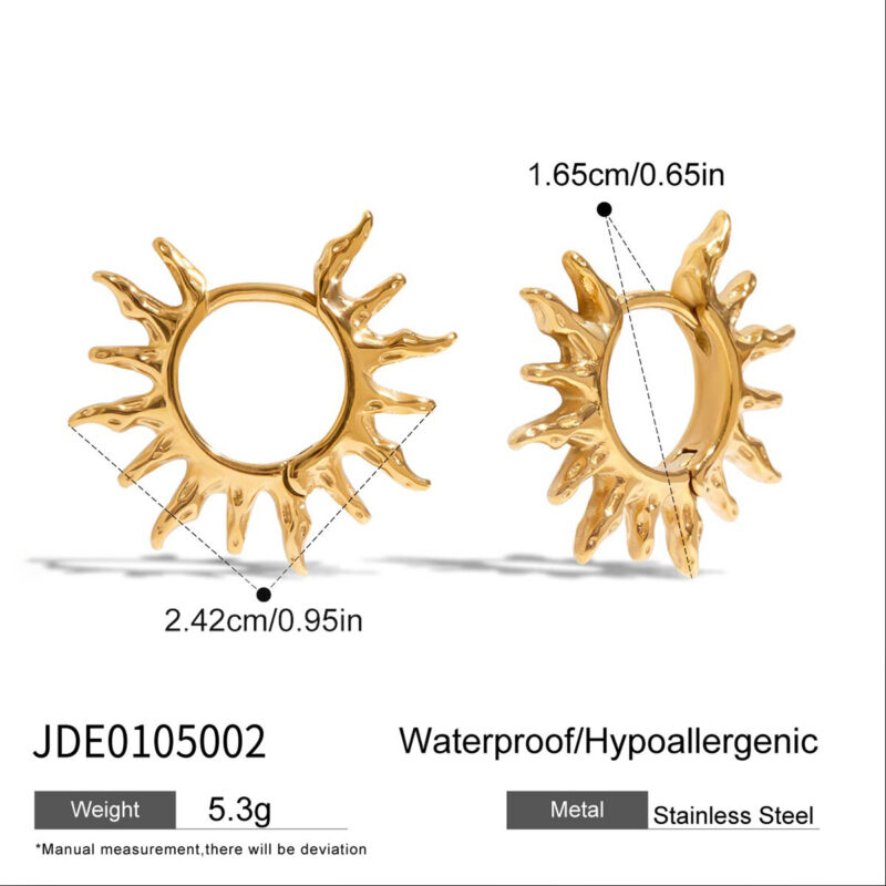 Minimalist Gold Sun Earrings - Image 5