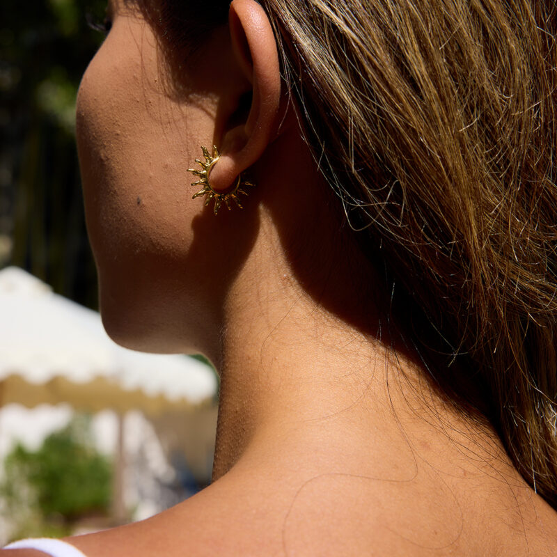 Minimalist Gold Sun Earrings - Image 3