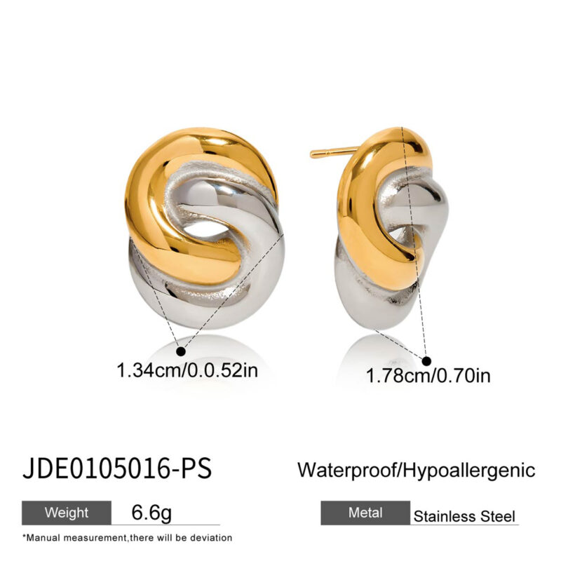 Gold Silver Plated Small Figure Eight Earrings - Image 5