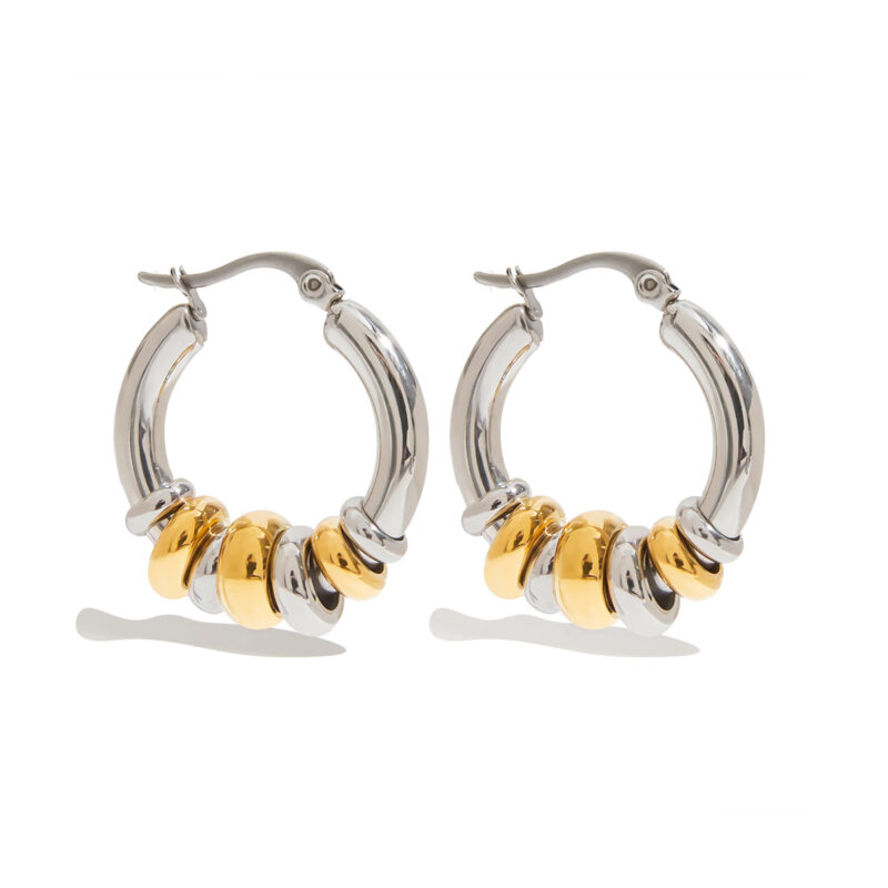 Two Tone Gold Silver Adjustable Multi Hoop Ear Cuffs