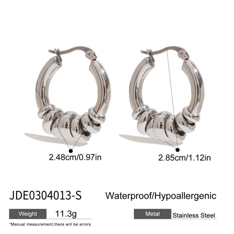 Steel Tone Adjustable Multi Hoop Ear Cuffs - Image 4