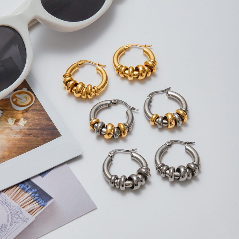 Two Tone Gold Silver Adjustable Multi Hoop Ear Cuffs - Image 5