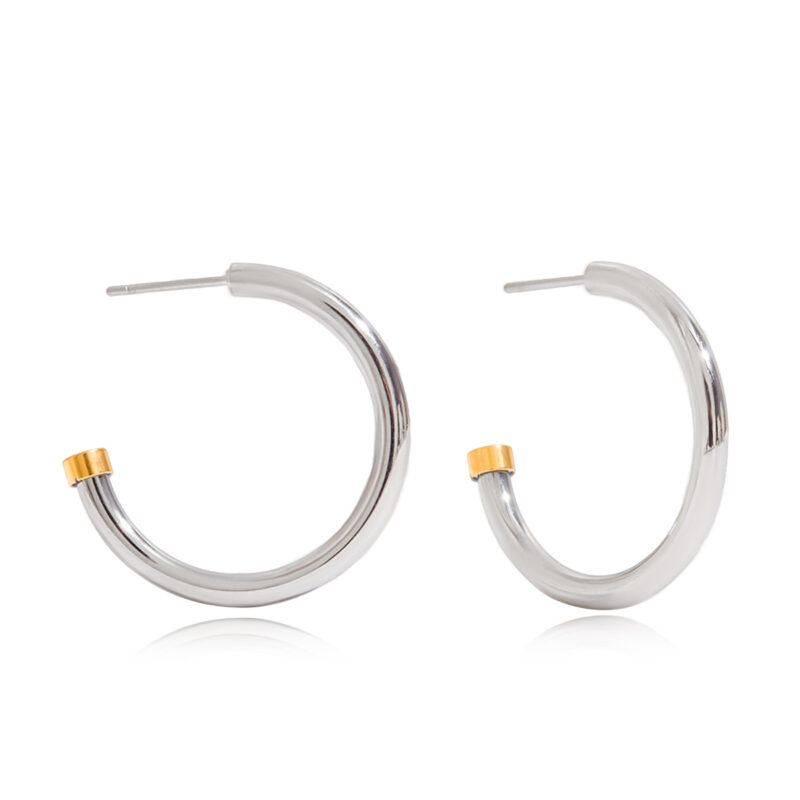 Minimalist Gold Silver C Shape Earrings