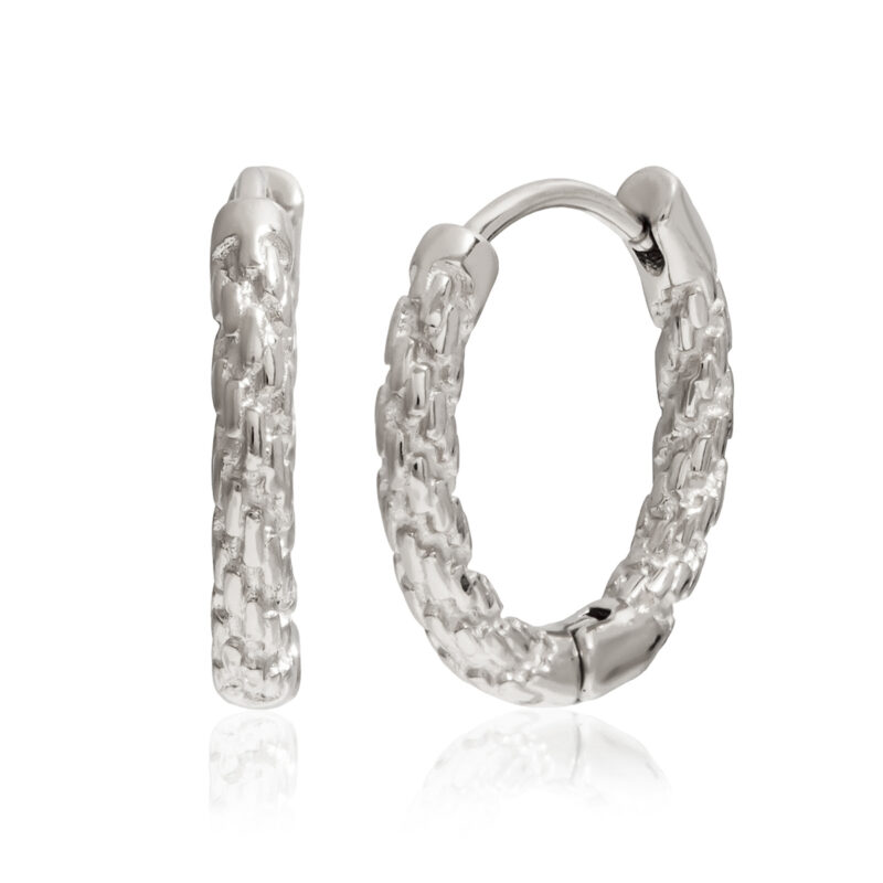 Steel Color Hammered Texture Earrings