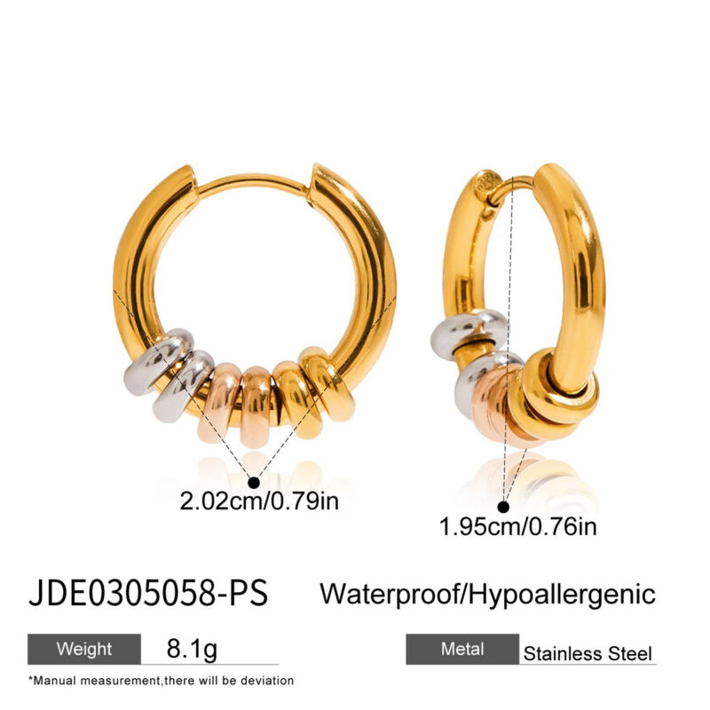 Gold Silver Circle Earrings Modern Minimal Jewelry - Image 4