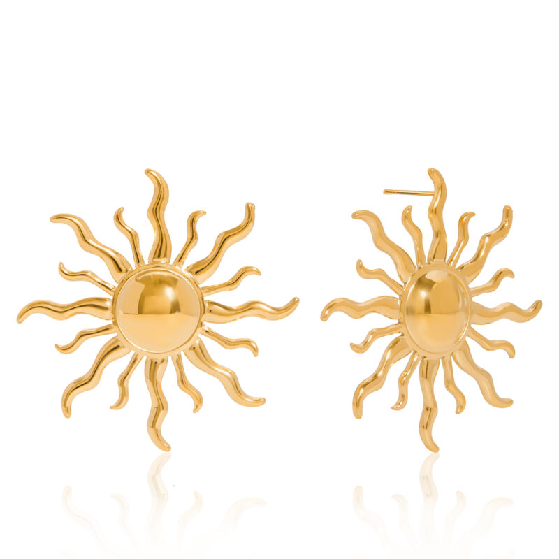Minimalist Sun Drop Earrings Stainless Steel