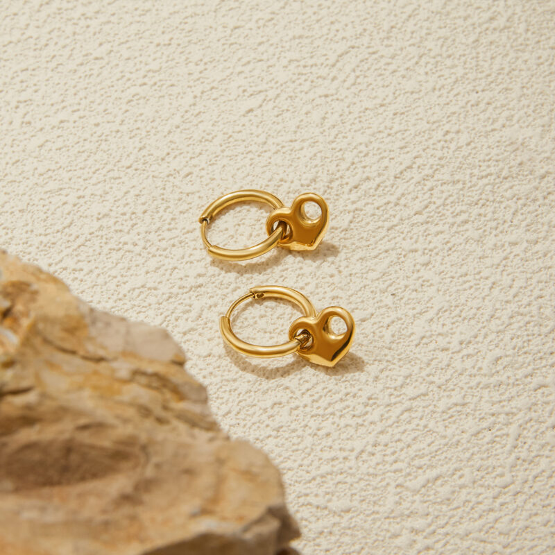 Heart Toggle Drop Earrings - Image 4