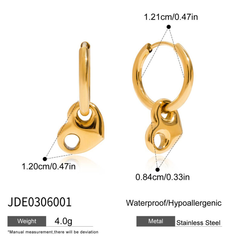 Heart Toggle Drop Earrings - Image 5