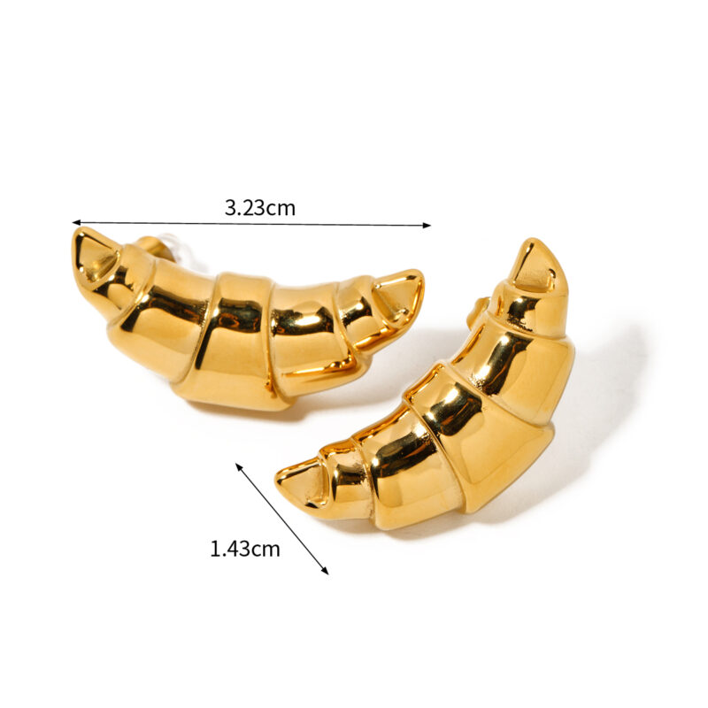 Oversized Croissant Hoop Earrings 18K Gold - Image 6