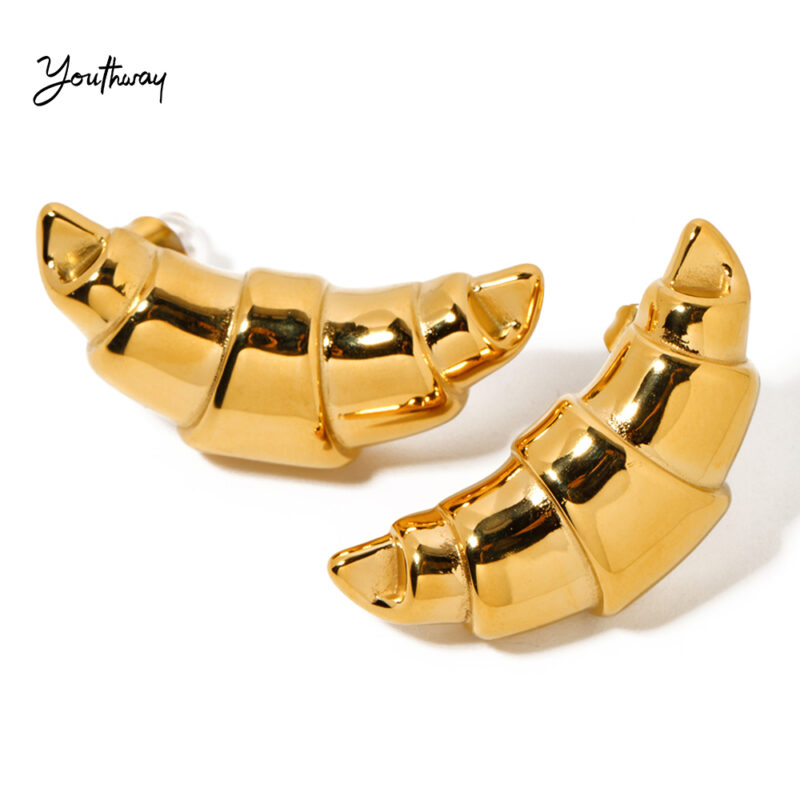 Oversized Croissant Hoop Earrings 18K Gold
