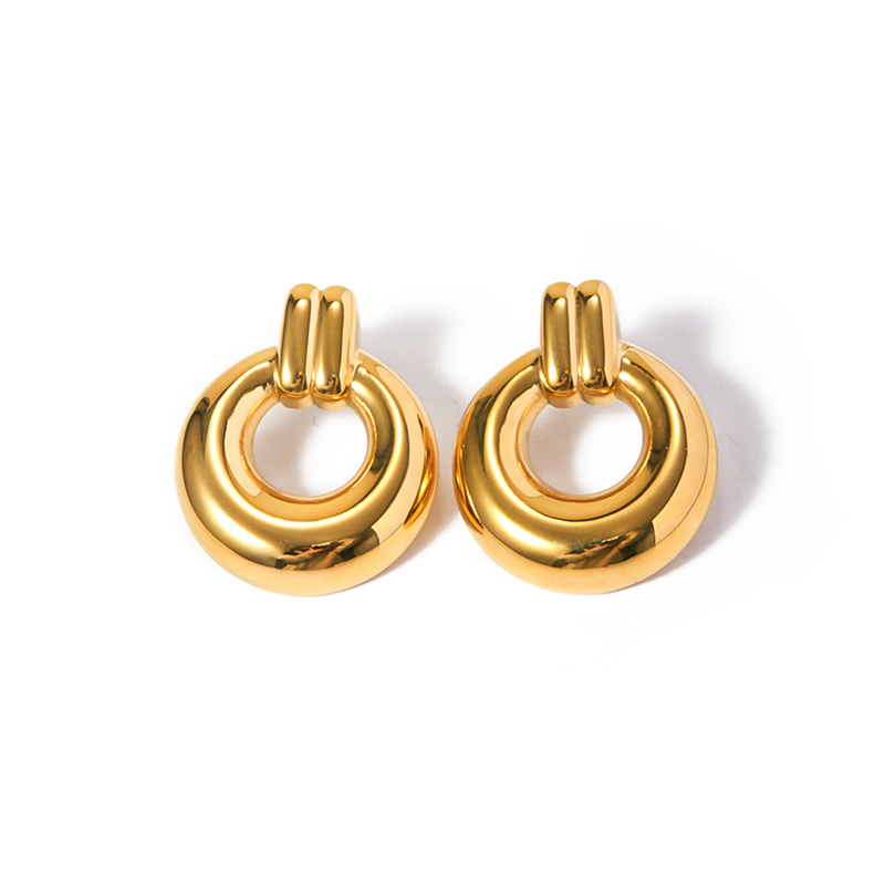 18K Gold Stainless Steel Hoop Earrings