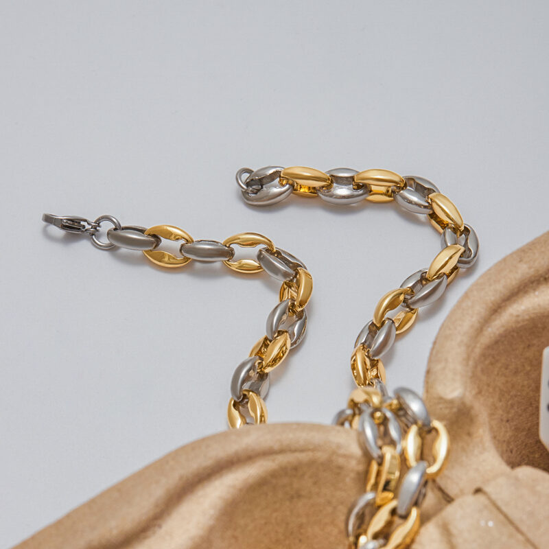 Hollow Coffee Bean Chain Necklace for Men - Image 4
