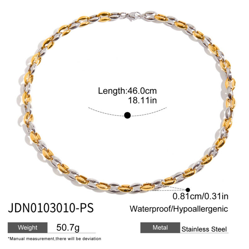 Hollow Coffee Bean Chain Necklace for Men - Image 5