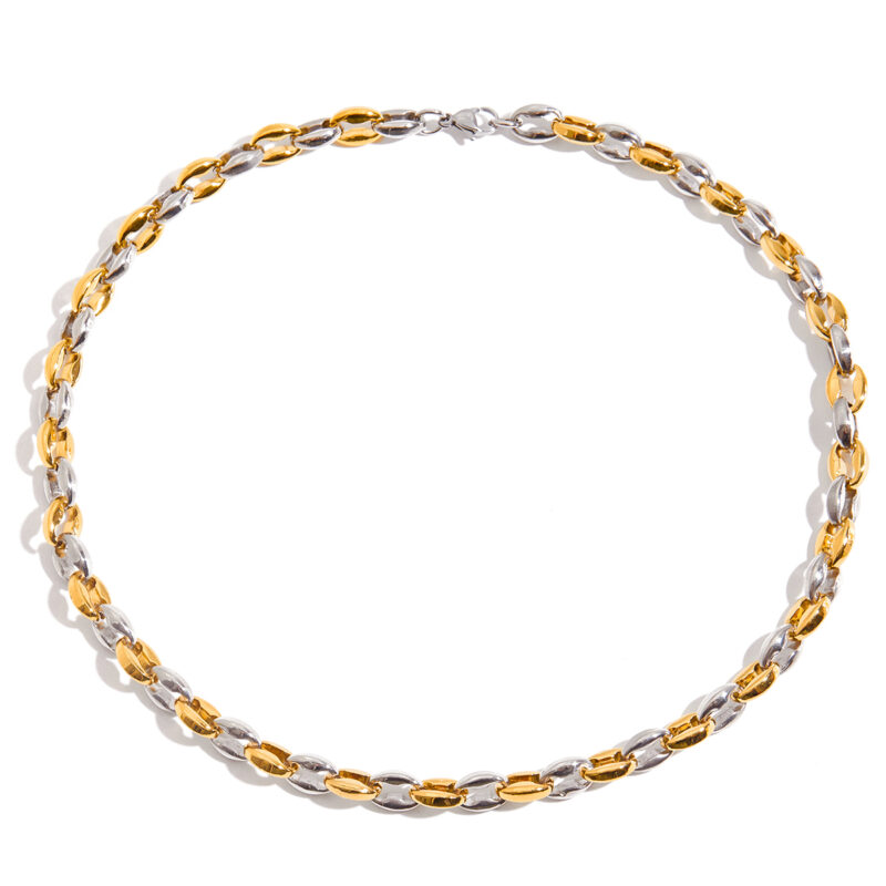 Hollow Coffee Bean Chain Necklace for Men