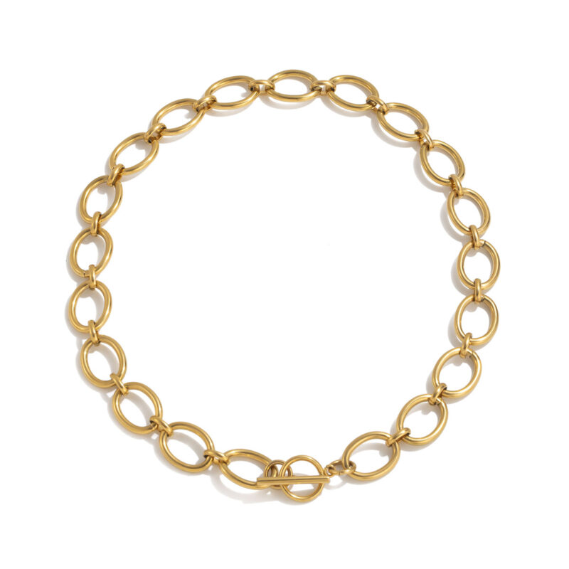 Chunky O Chain Necklace with Toggle Closure