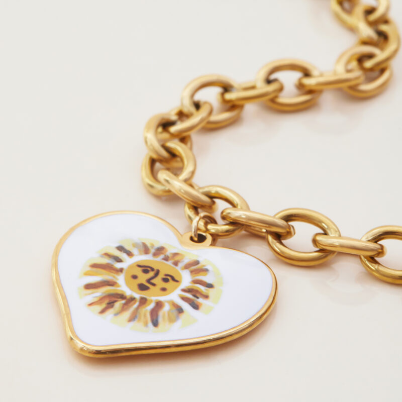 18K Gold Star Moon Pendant Necklace with CZ - Image 5
