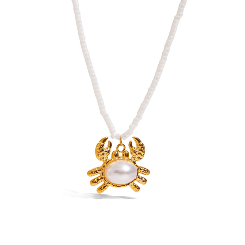 Bread Bead Crab Pendant Necklace - Image 3