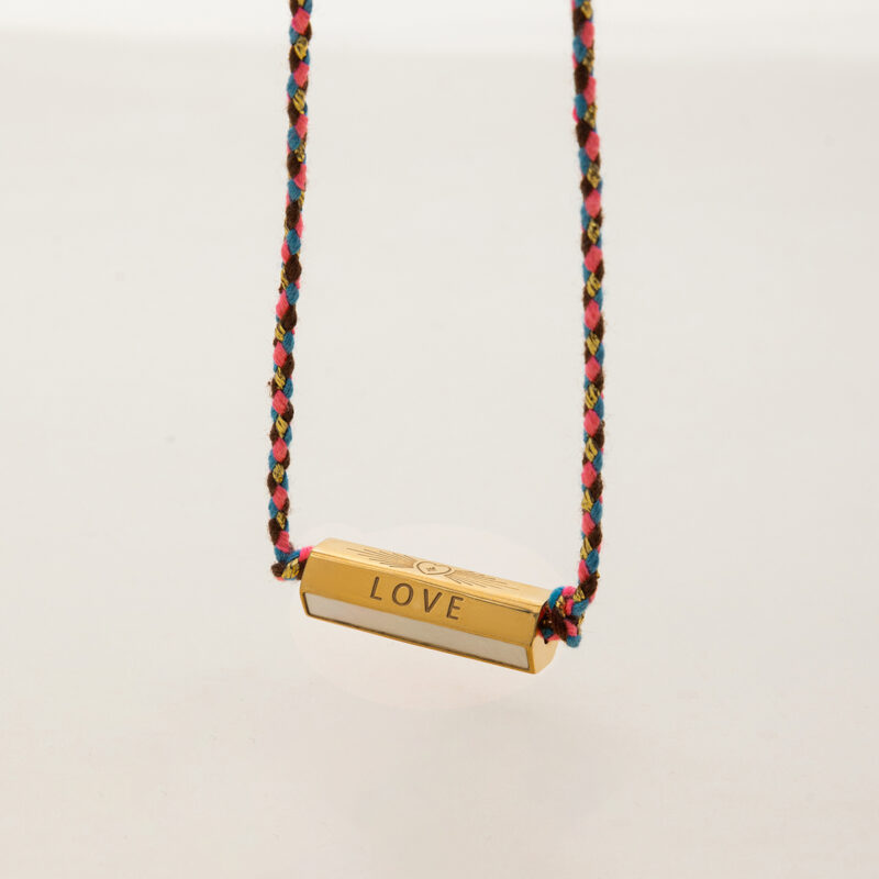 Hexagon Shell Love Pendant Adjustable Necklace - Image 3