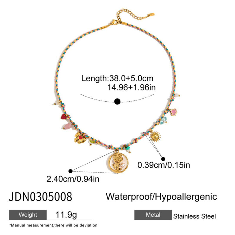 Pink Rose Pearl Charm Pendant Necklace - Image 4