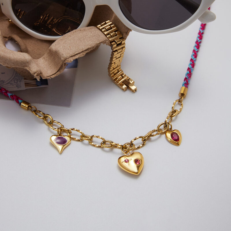 Romantic Heart Rope Necklace - Image 4