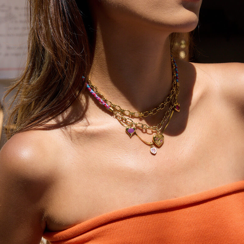 Romantic Heart Rope Necklace - Image 3