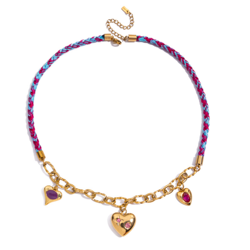 Romantic Heart Rope Necklace