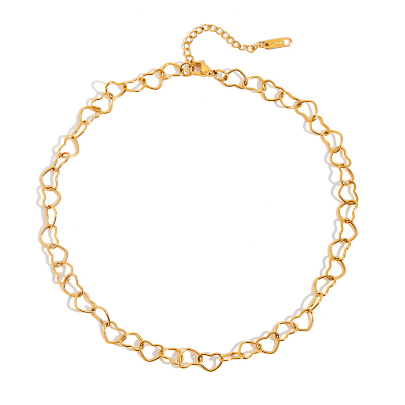 Hollow Heart Gold Pendant Necklace