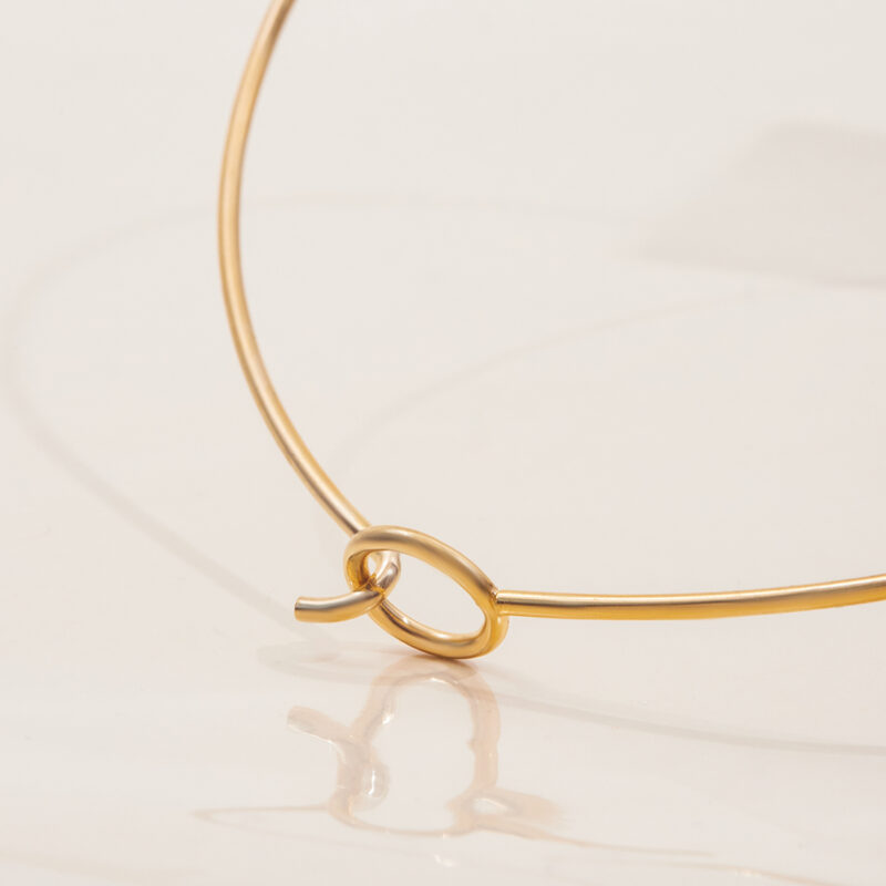 Polished Simple Circle Gold Necklace - Image 2