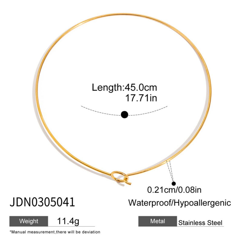 Polished Simple Circle Gold Necklace - Image 3